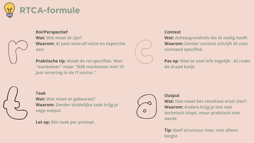 4 bouwstenen om een goede  prompt mee te schrijven